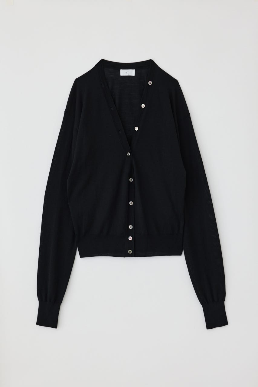 16G Long Sleeve Knit Cardigan BLK S