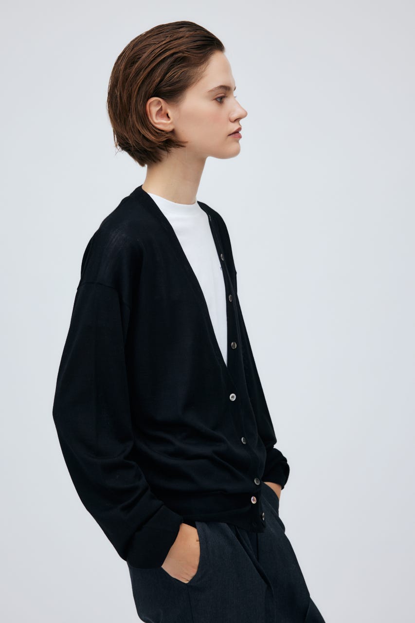 16G Long Sleeve Knit Cardigan BLK S