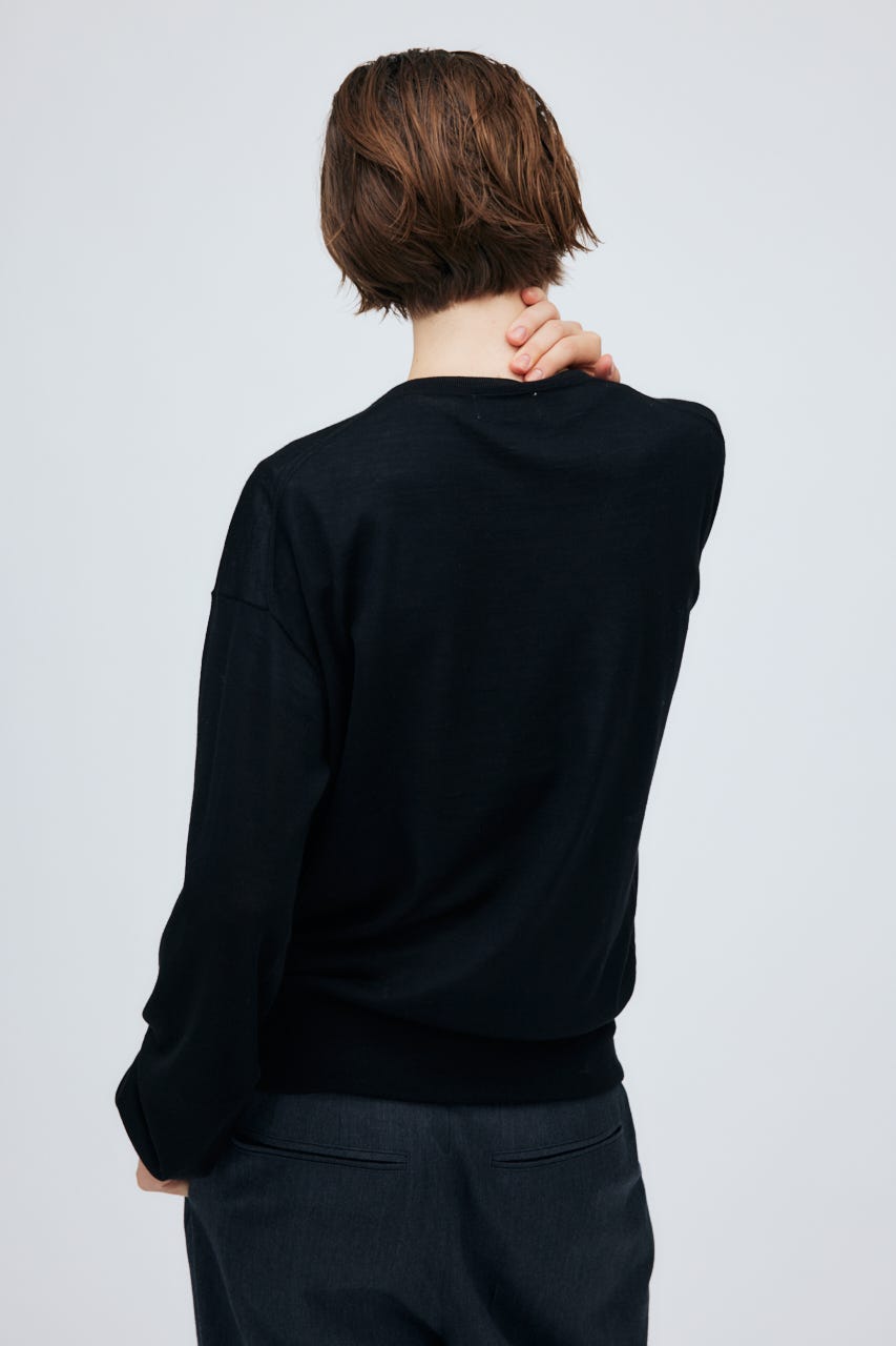 16G Long Sleeve Knit Cardigan BLK S