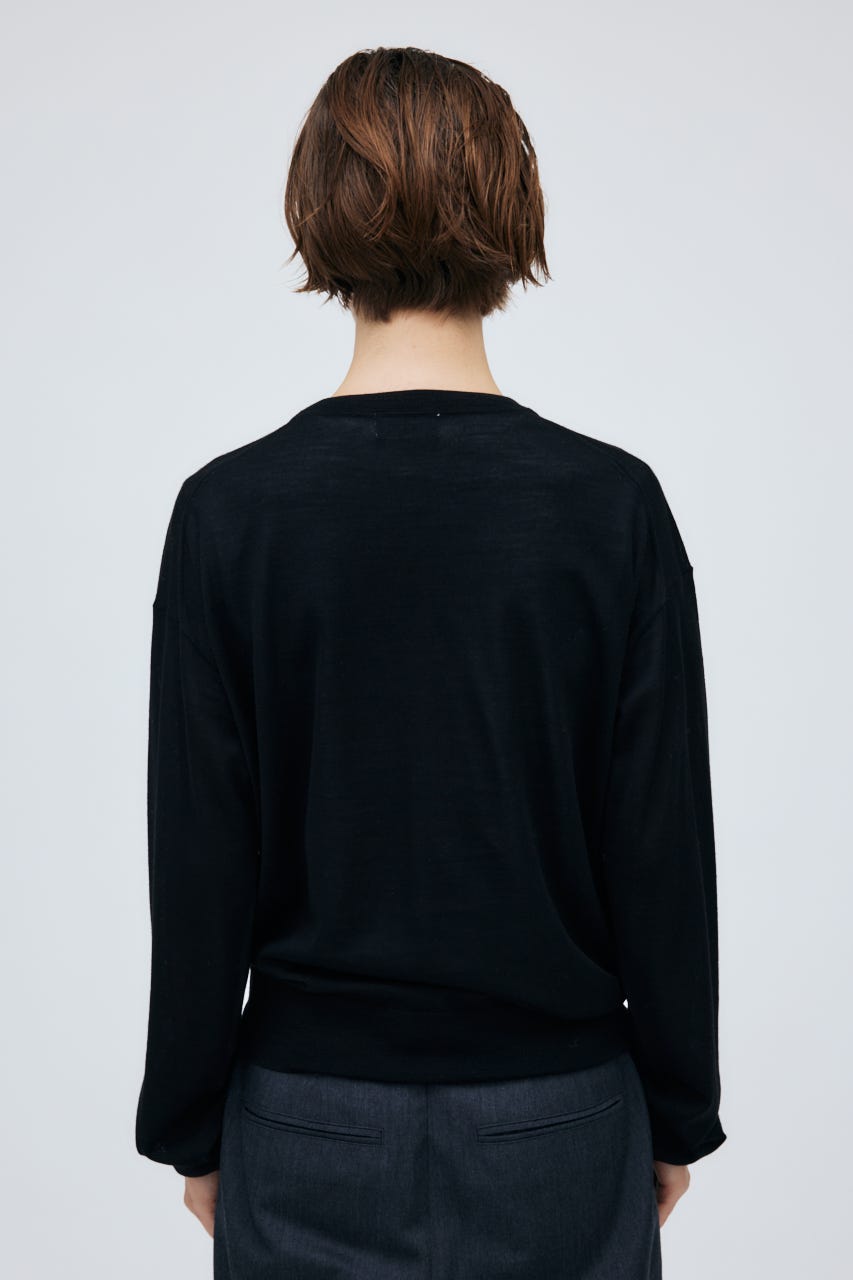 16G Long Sleeve Knit Cardigan BLK S