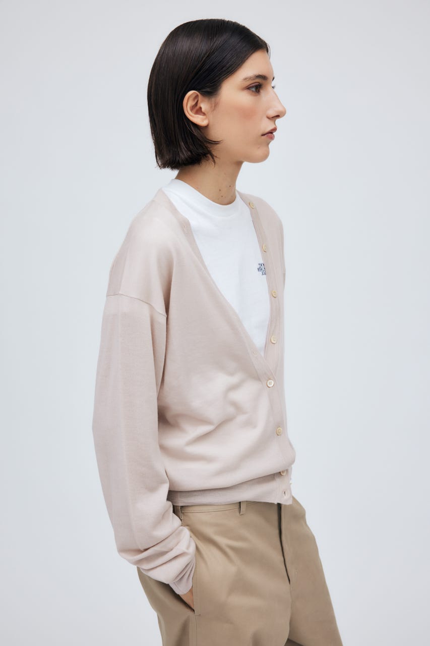 16G Long Sleeve Knit Cardigan L/PNK M