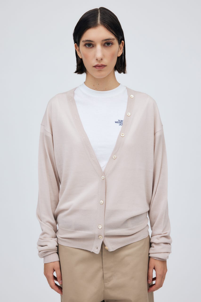 16G Long Sleeve Knit Cardigan L/PNK M