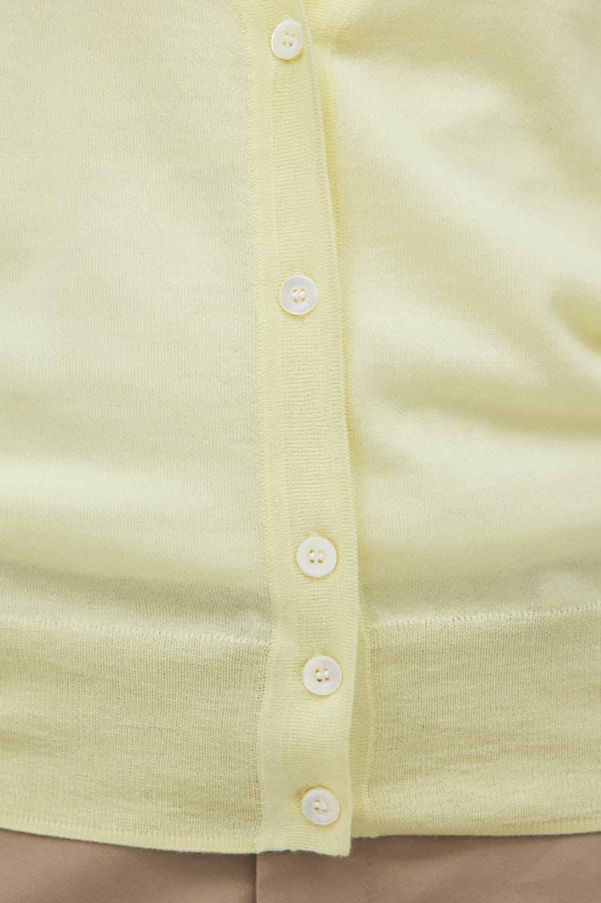 16G Long Sleeve Knit Cardigan YEL S