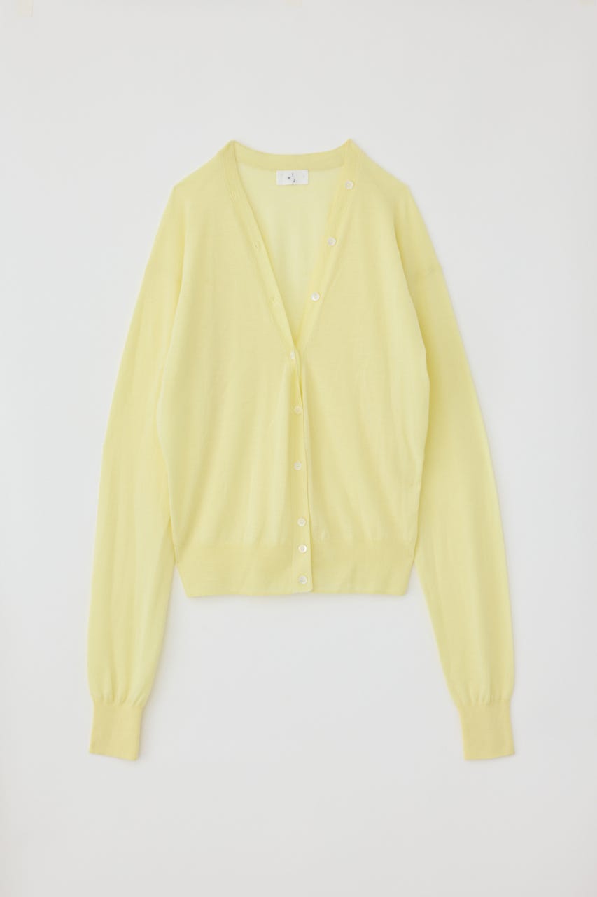 16G Long Sleeve Knit Cardigan YEL S