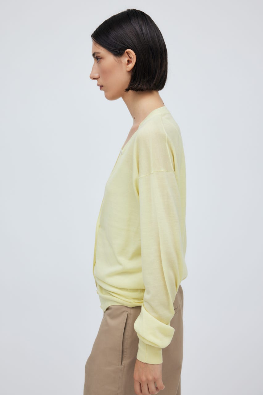 16G Long Sleeve Knit Cardigan YEL S