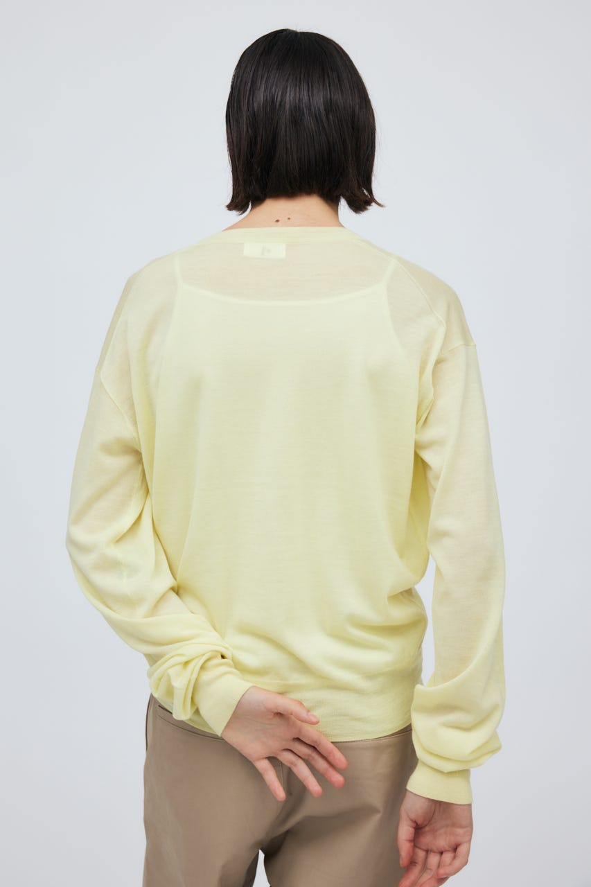 16G Long Sleeve Knit Cardigan YEL S