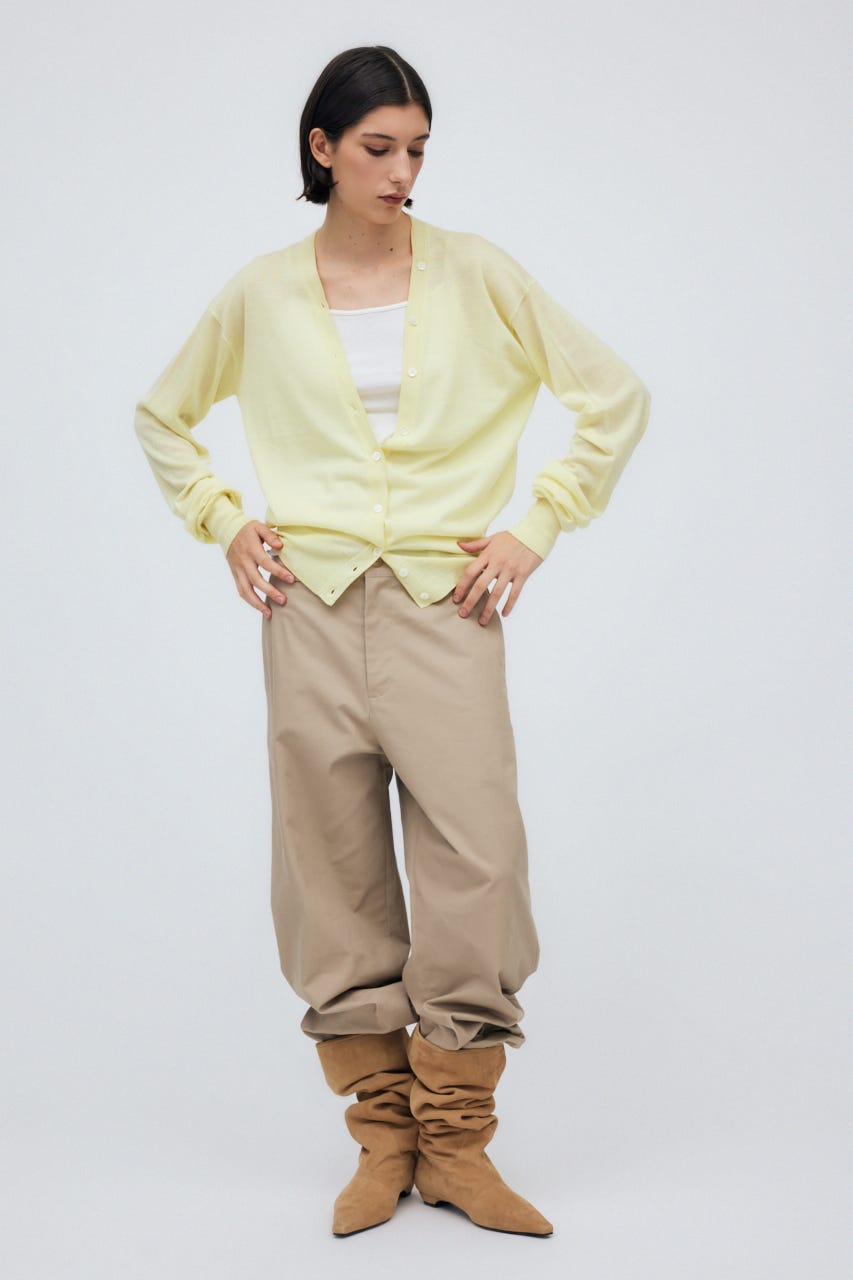 16G Long Sleeve Knit Cardigan YEL S