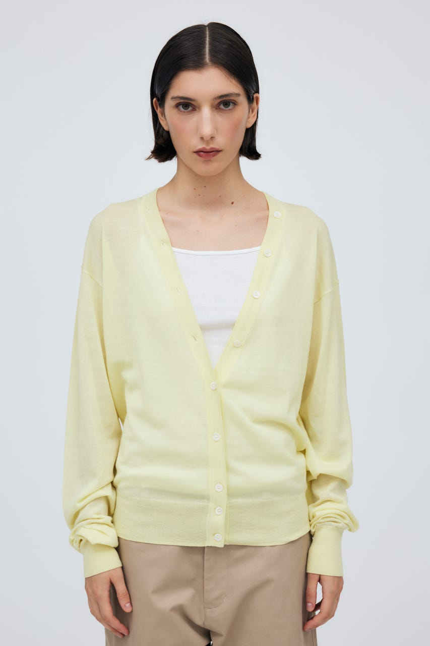 16G Long Sleeve Knit Cardigan YEL S