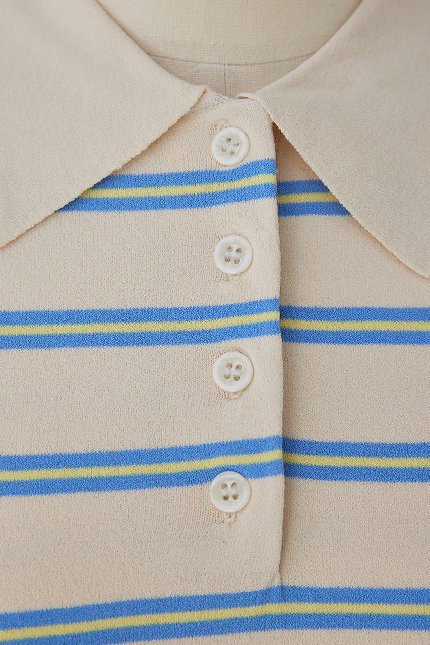 TOKYO WEEKLY JOURNAL | Border Knit Polo (ニット ) |SHEL'TTER