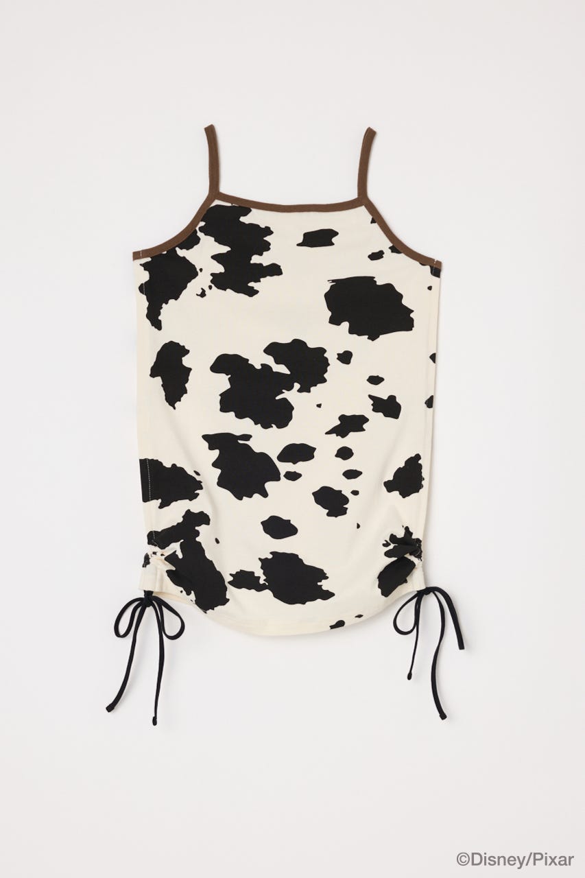 MD SIDE GATHER CAMI / TS 柄BLK FREE