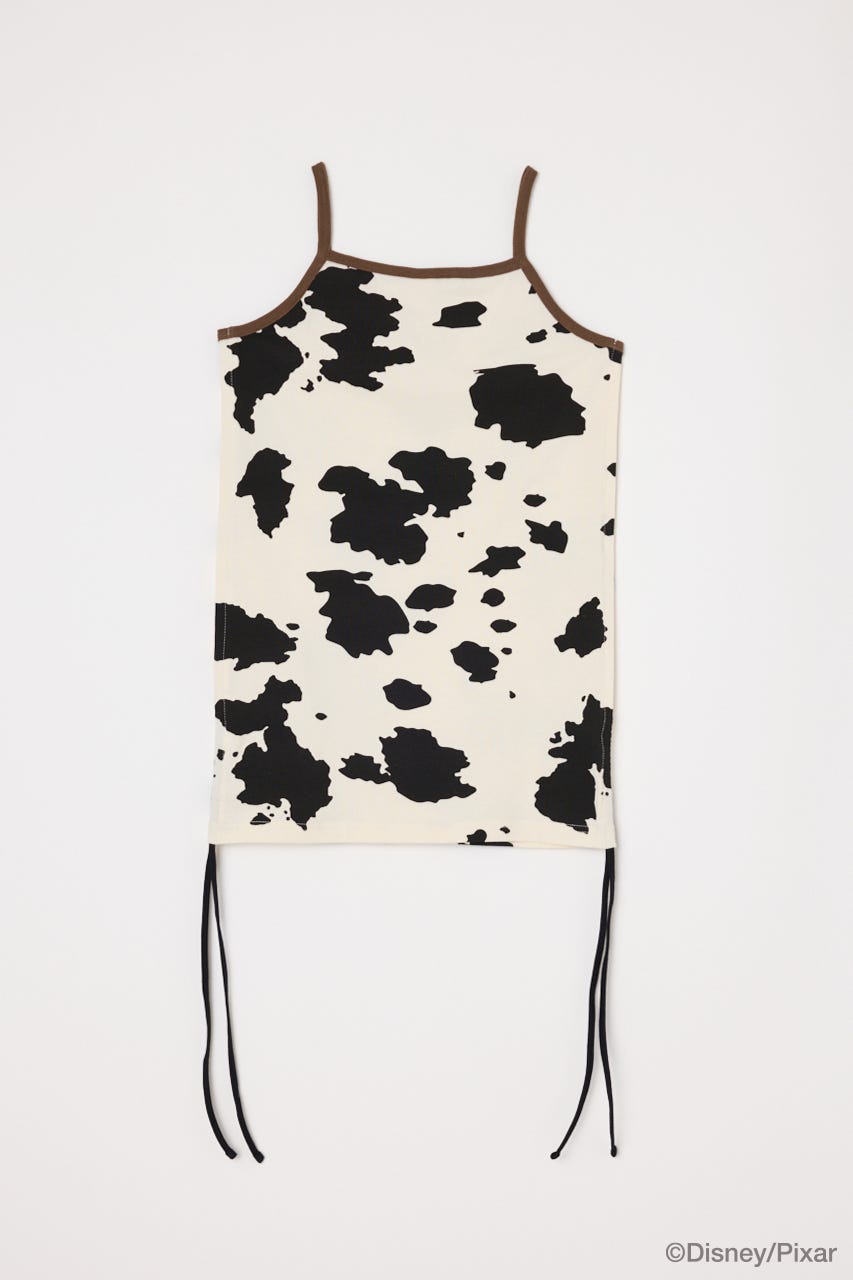 MD SIDE GATHER CAMI / TS 柄BLK FREE