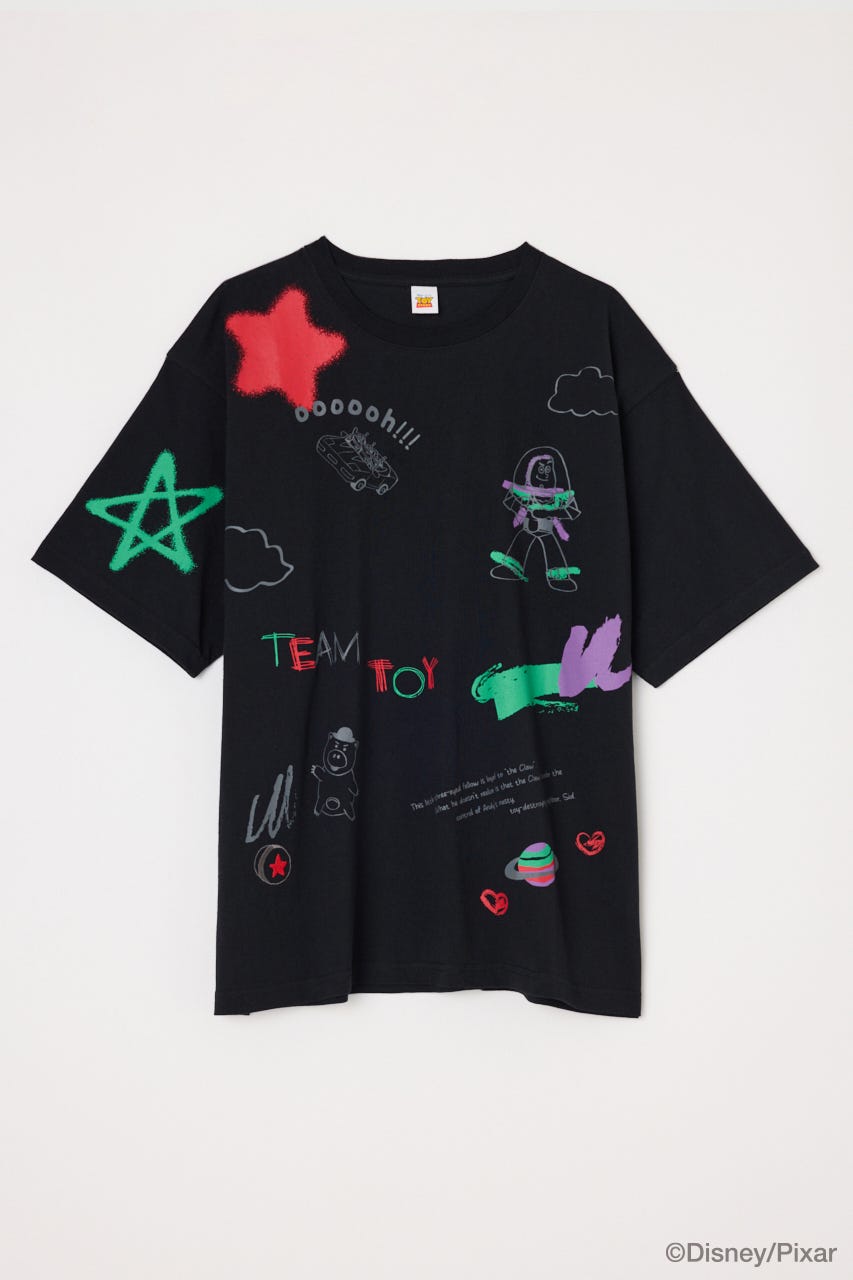 MD DOODLE BIG T /TS BLK FREE
