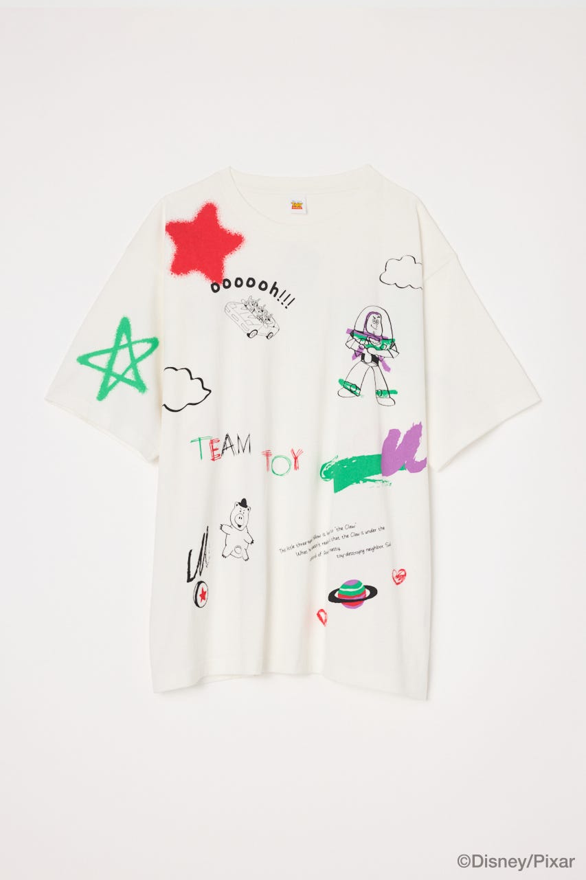 MD DOODLE BIG T /TS O/WHT FREE