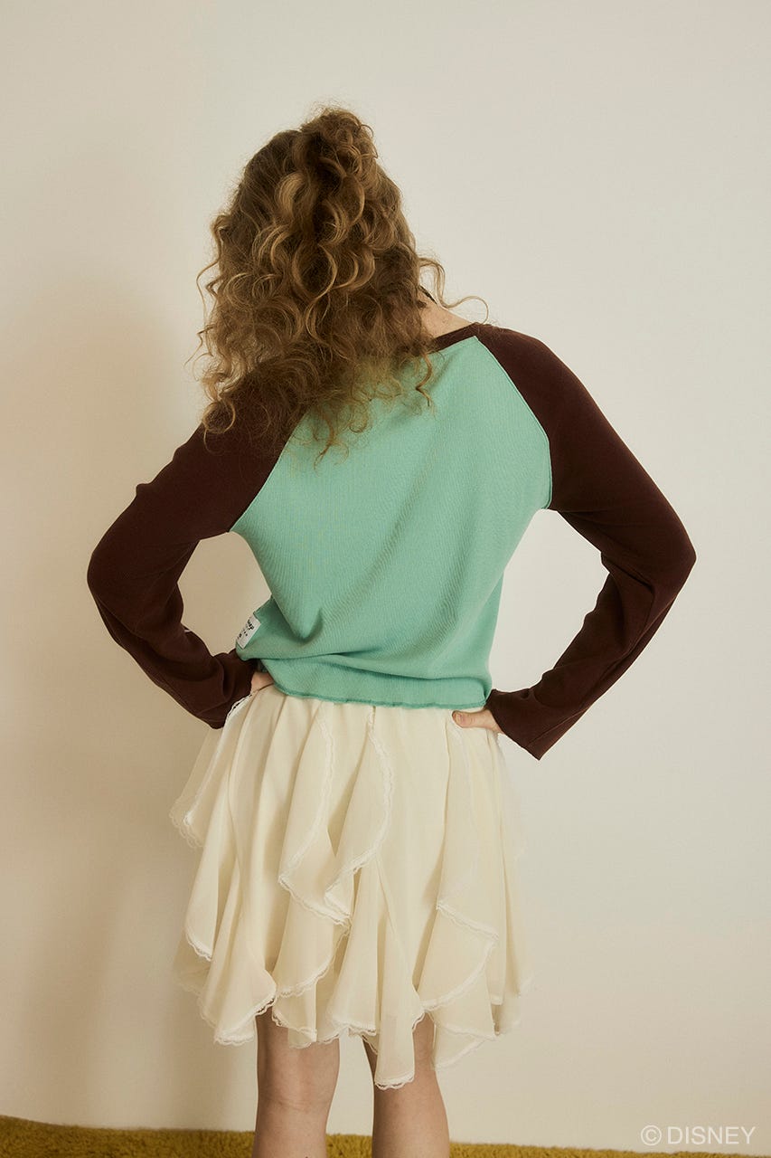 MD DENIM STYLE RAGLAN LS TSJ（MINNIE） MINT FREE