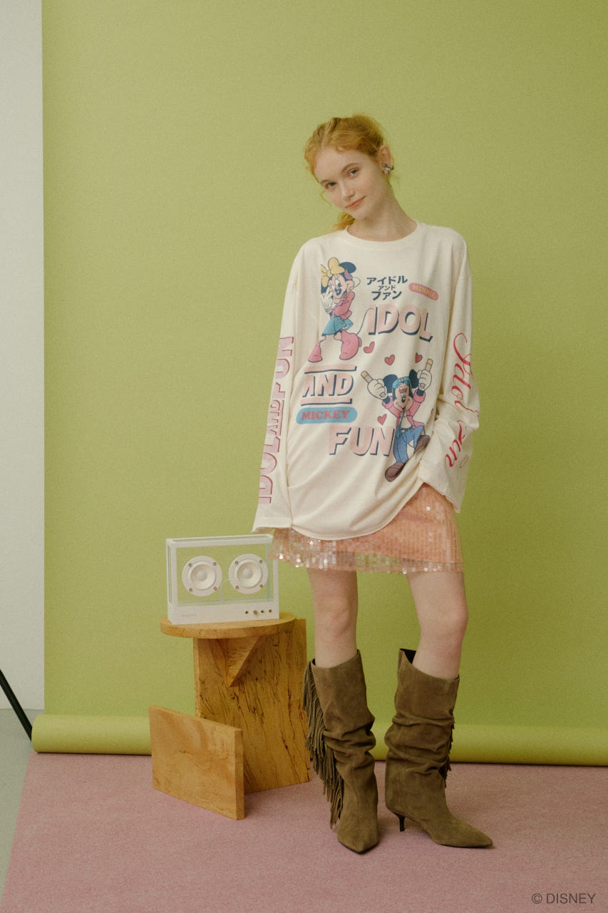 IDOL&FUN ロングスリーブTシャツ O/WHT FREE
