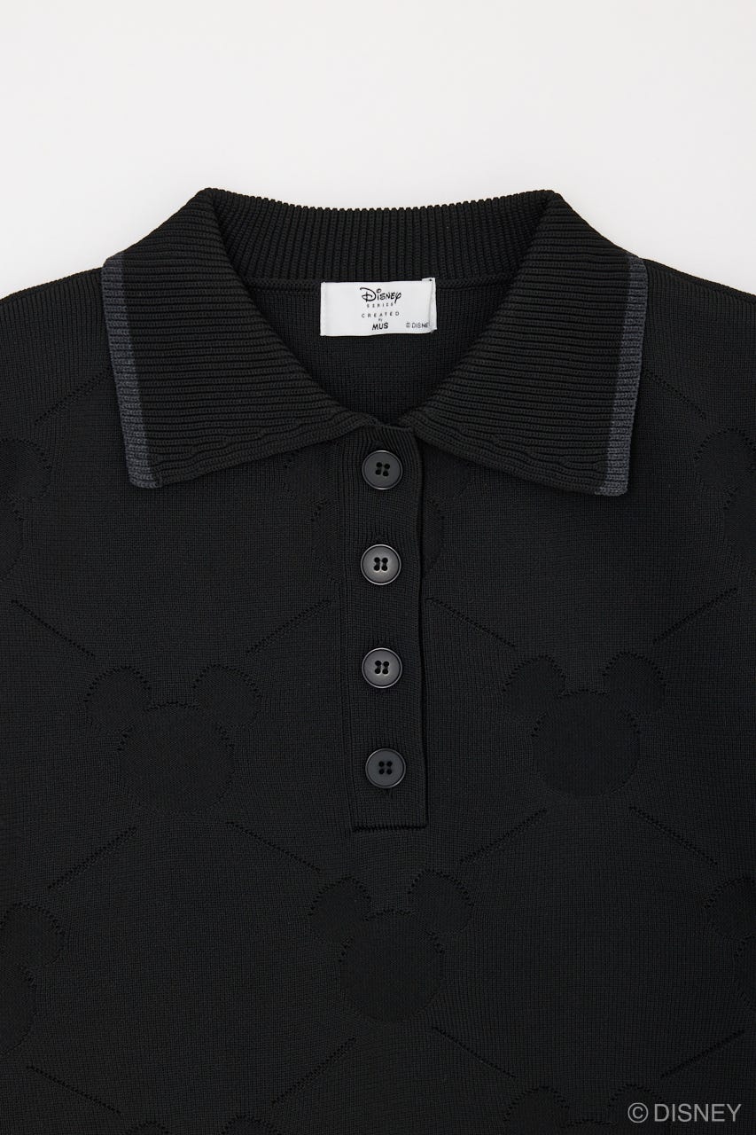 MD KNIT POLO OP / MICKEY BLK FREE
