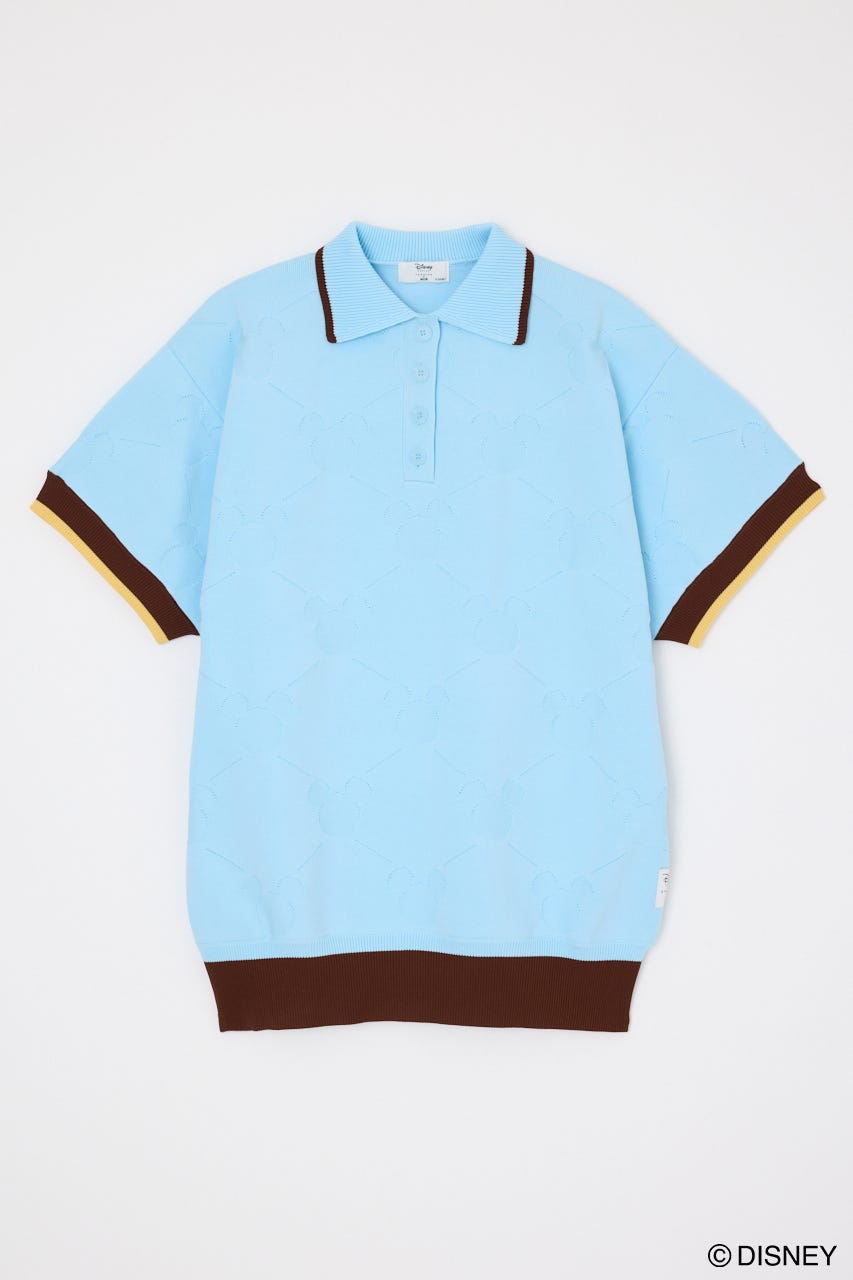MD KNIT POLO OP / MICKEY L/BLU FREE