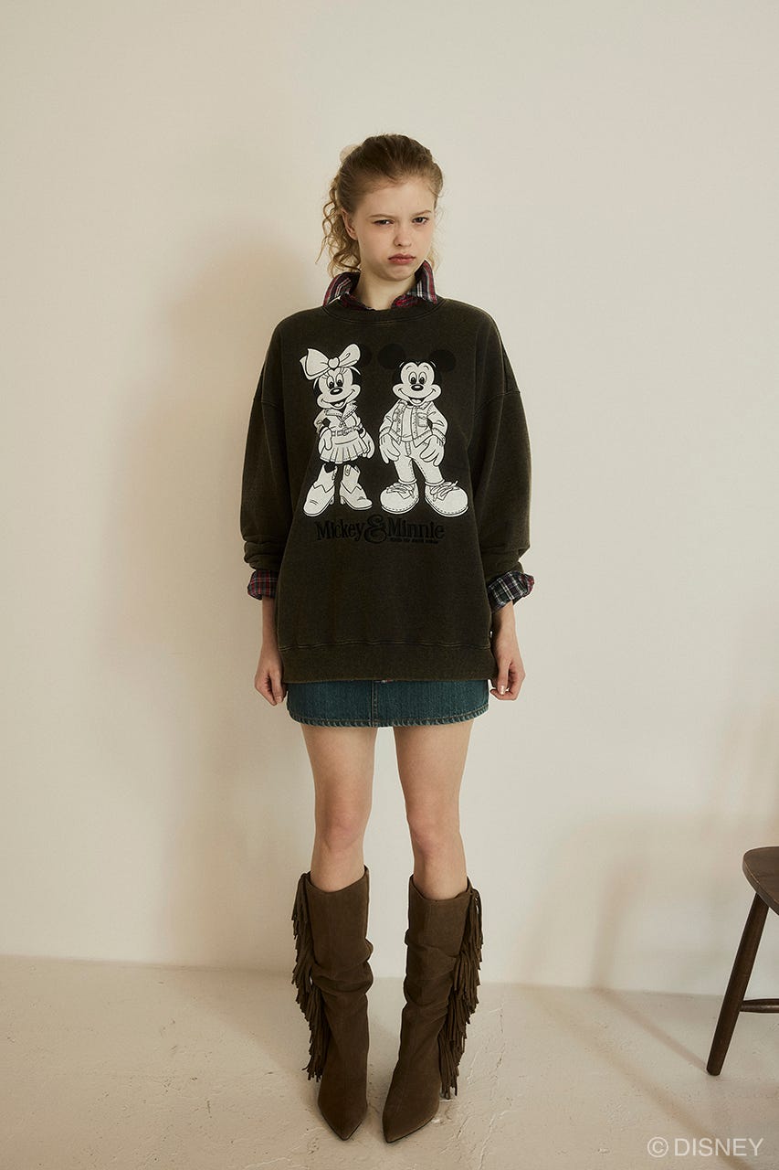 MD DENIM STYLE C/W POJ（MICKEY＆MINNIE） L/BLK FREE