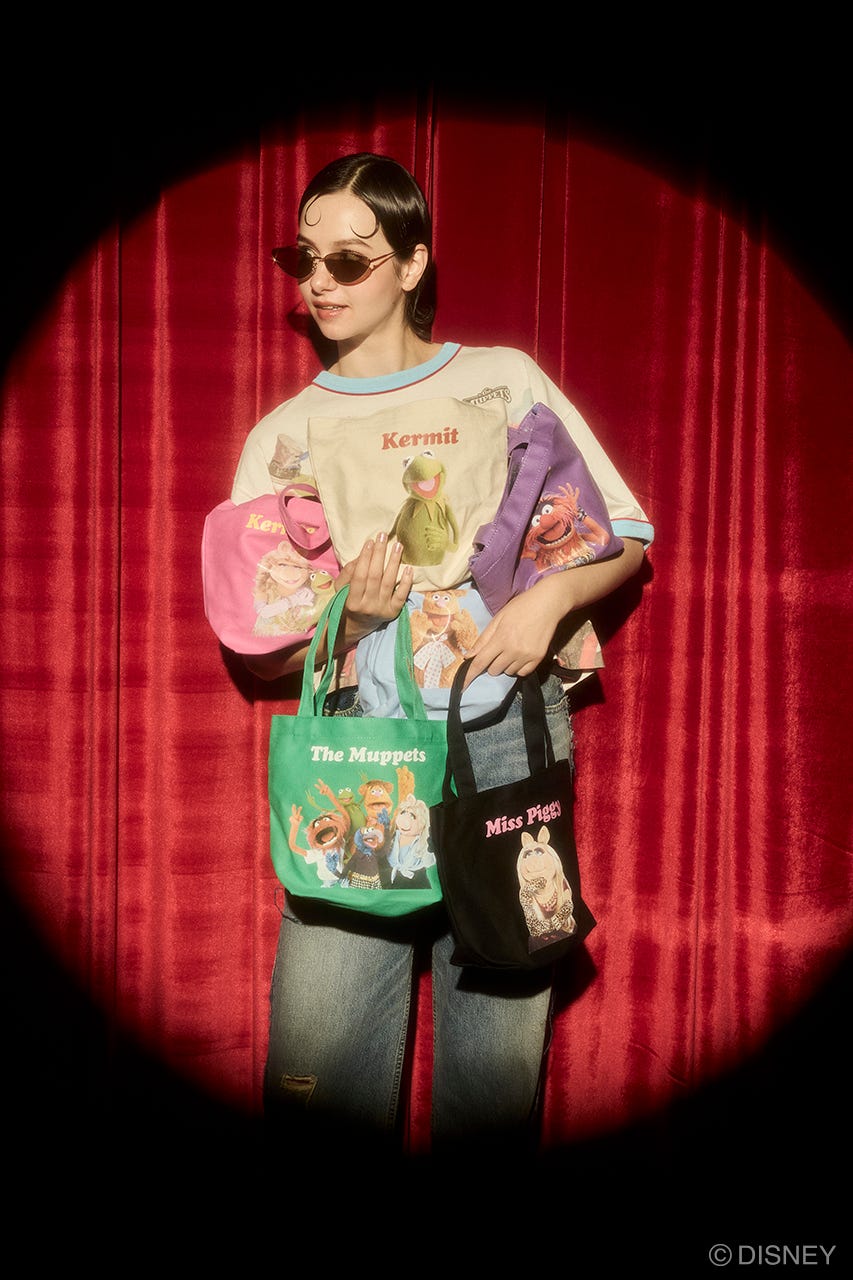 MD TOTE BAG / KERMIT（カーミット＆ミス・ピギー） PNK FREE
