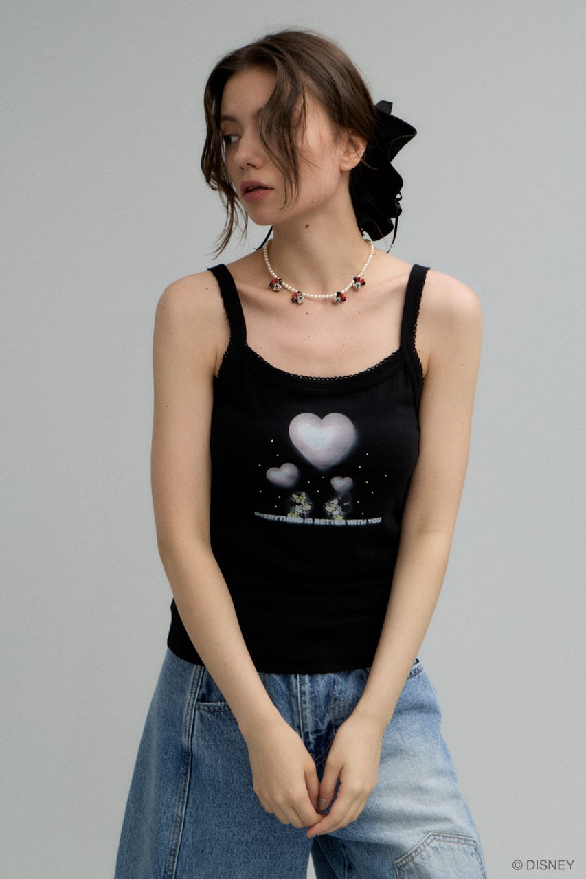 MD 3D HEART キャミ BLK FREE