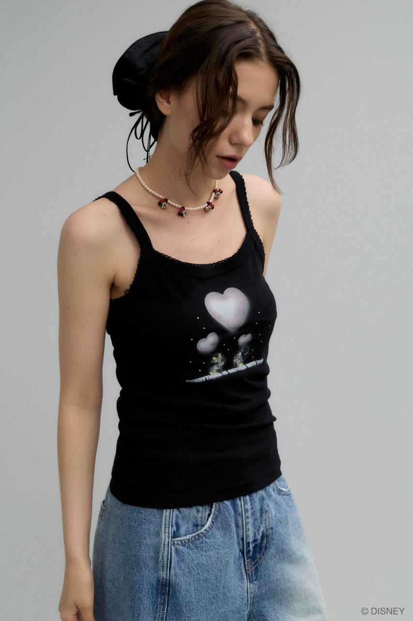 MD 3D HEART キャミ BLK FREE
