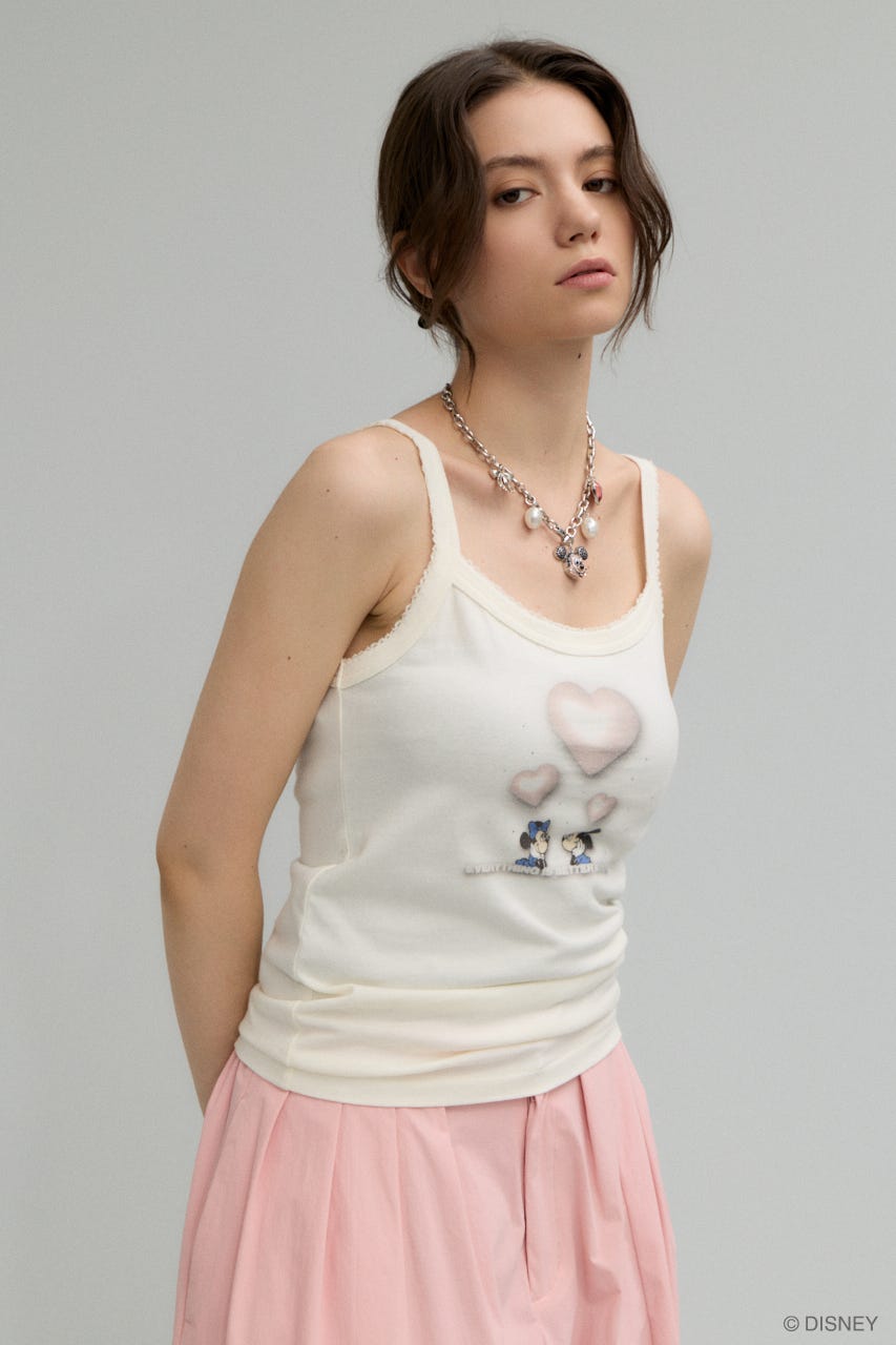 MD 3D HEART キャミ WHT FREE