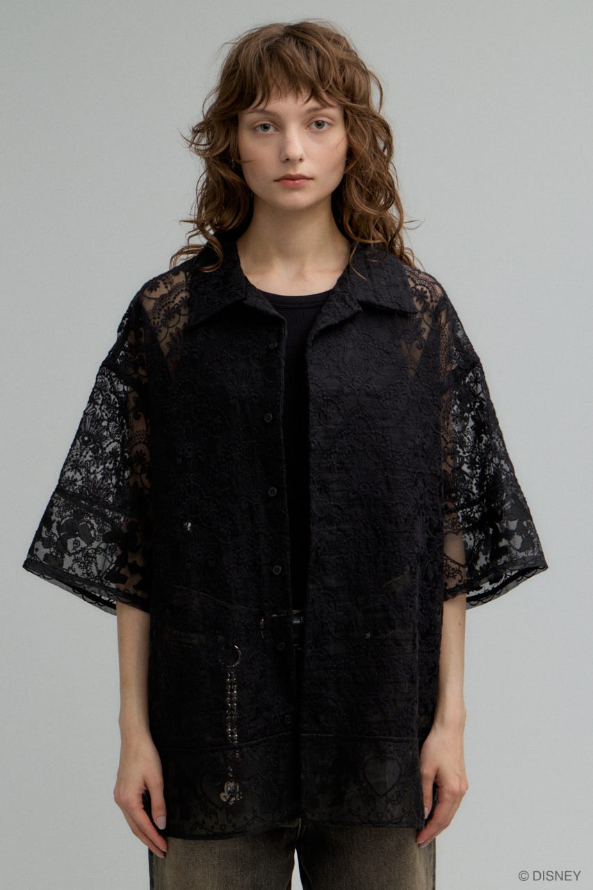 MD MM LACE シャツ BLK FREE