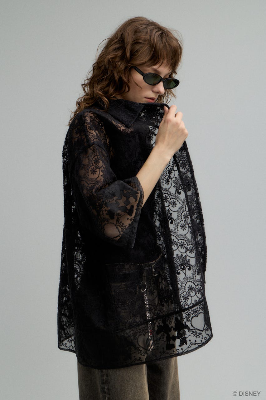 MD MM LACE シャツ BLK FREE