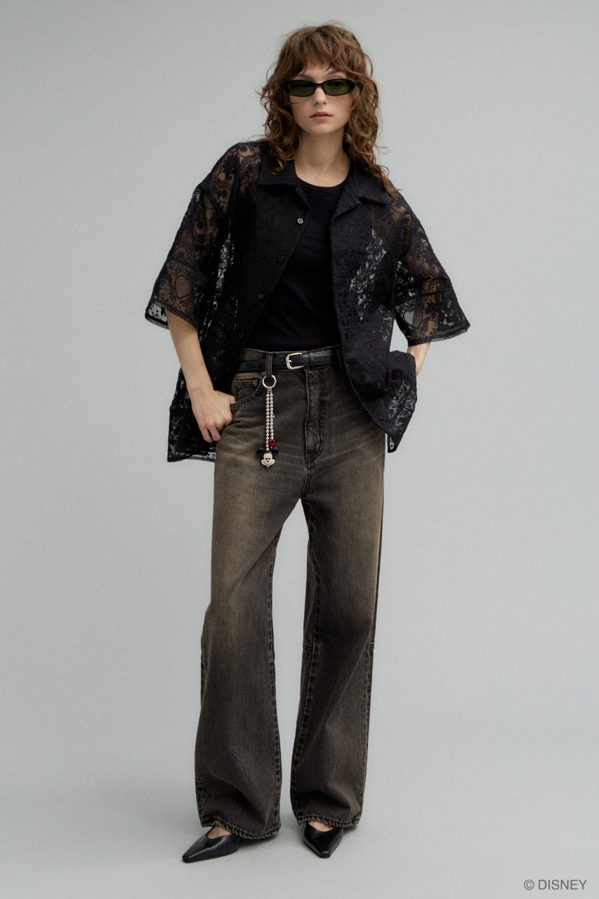 MD MM LACE シャツ BLK FREE