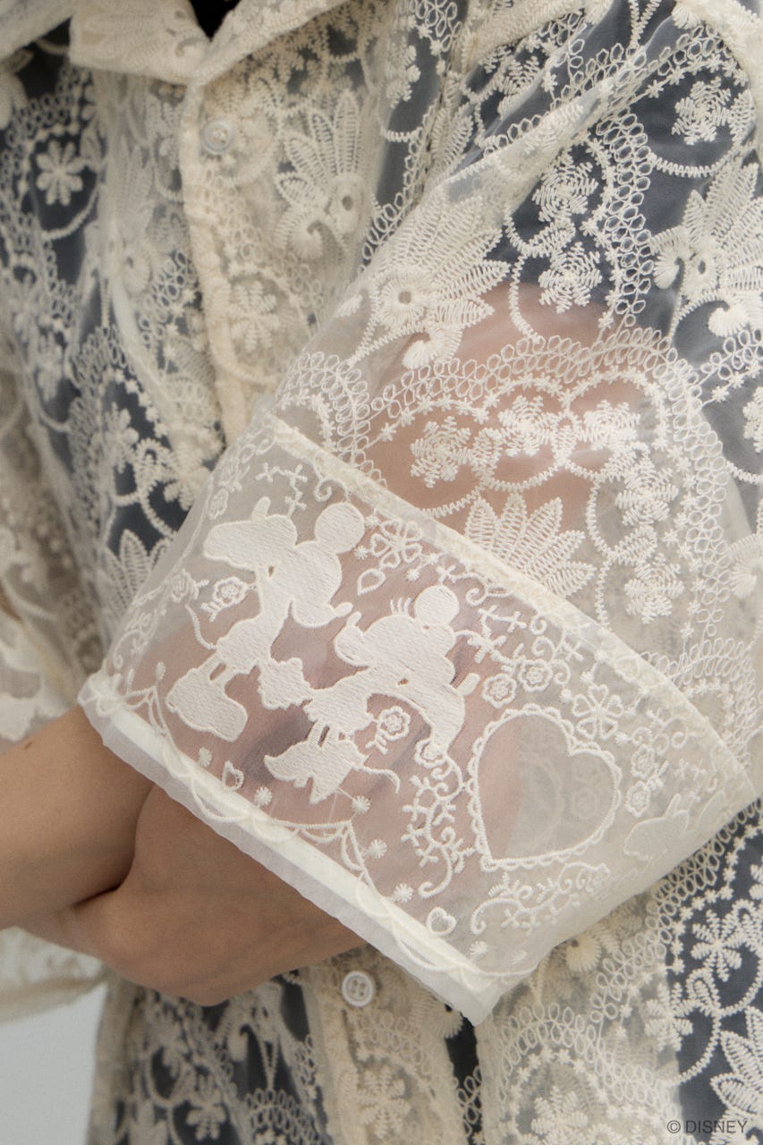 MD MM LACE シャツ WHT FREE
