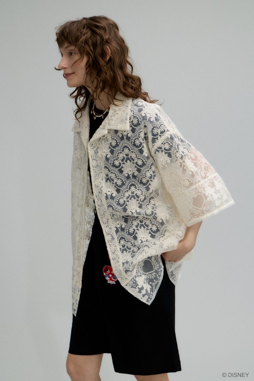 MD MM LACE シャツ WHT FREE