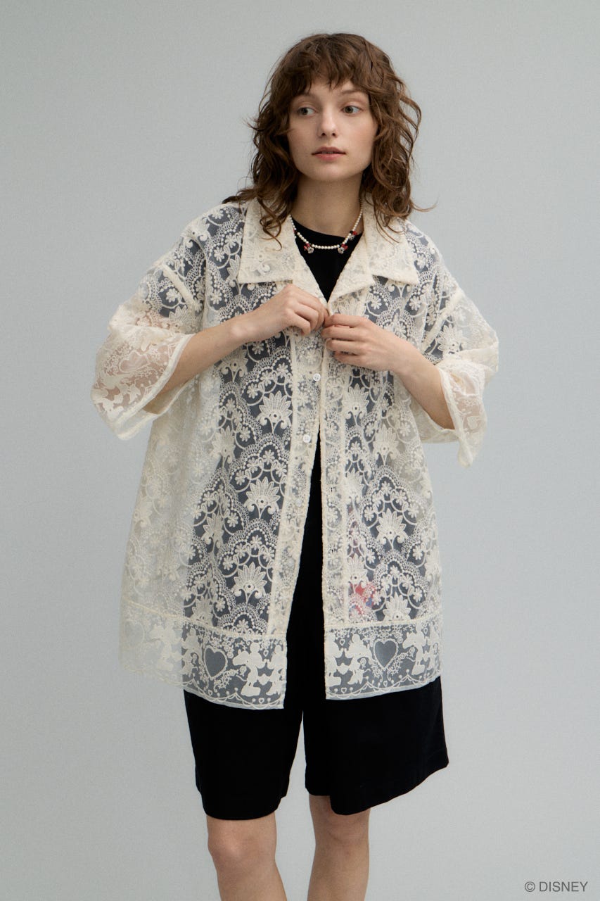 MD MM LACE シャツ WHT FREE