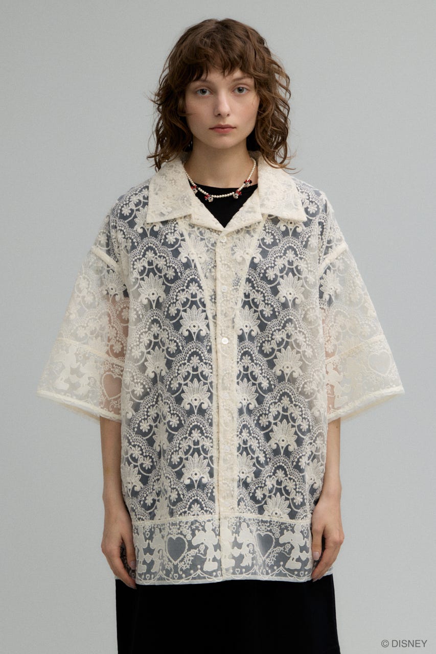 MD MM LACE シャツ WHT FREE