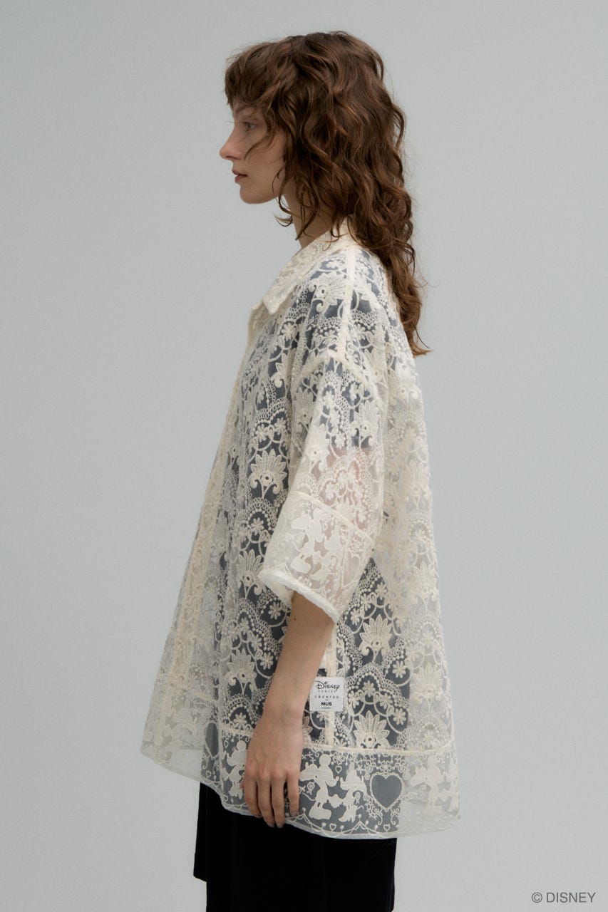 MD MM LACE シャツ WHT FREE
