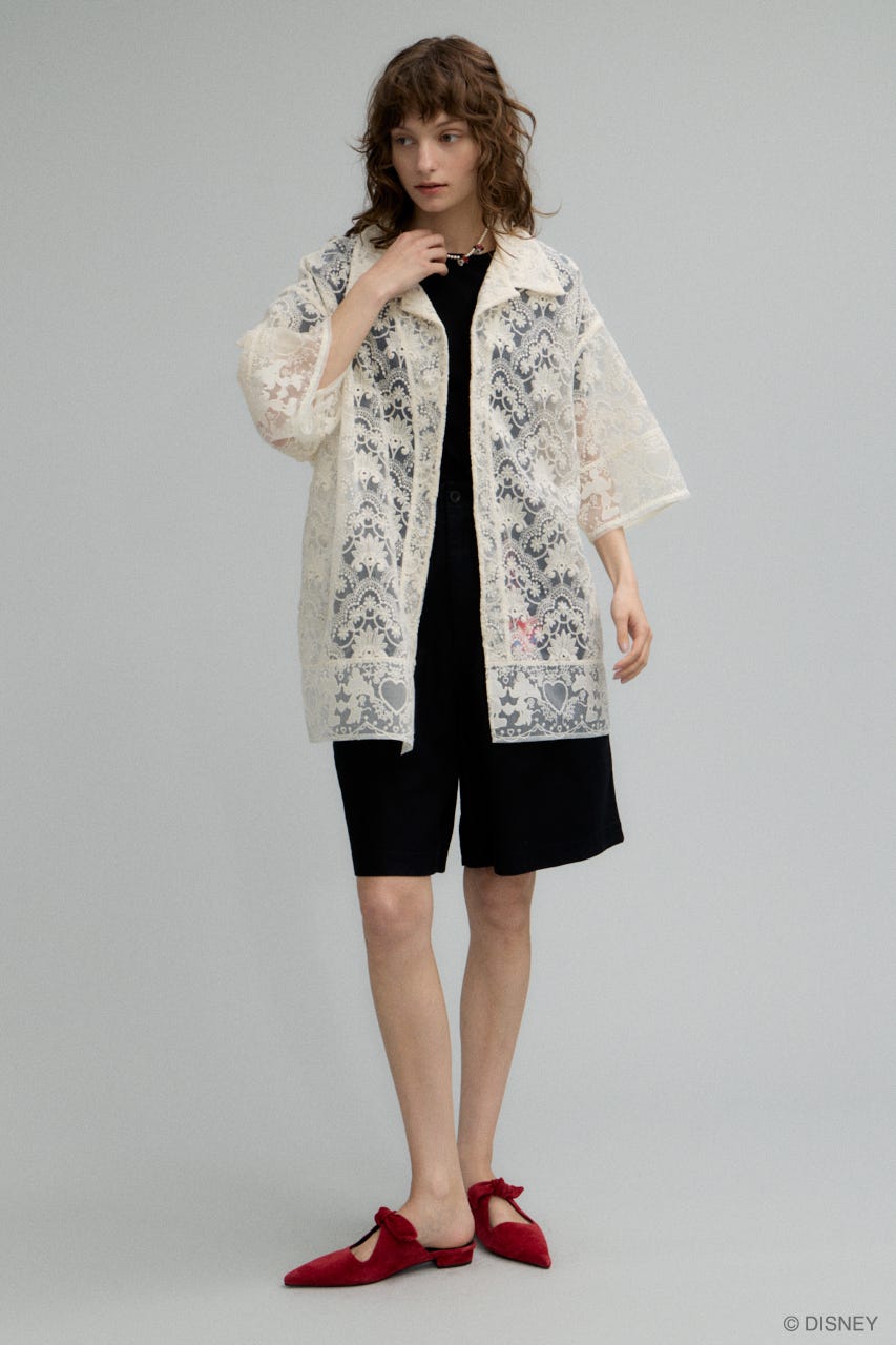 MD MM LACE シャツ WHT FREE