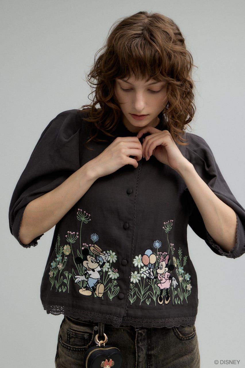 Disney SERIES CREATED by MUS | MD BOTANICAL EMBROIDERY ブラウス