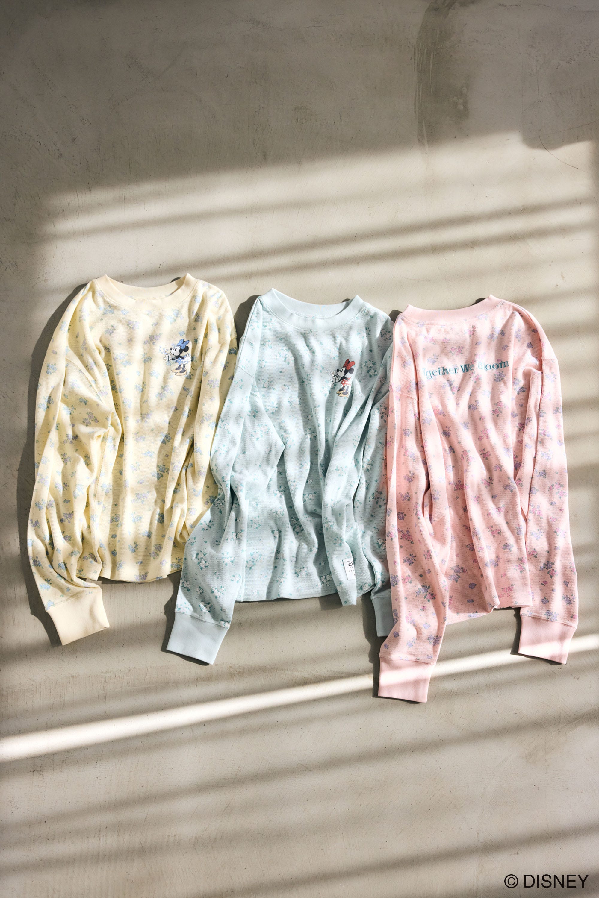 MD FLOWER WAFFLE ロングスリーブＴシャツ L/BLU FREE