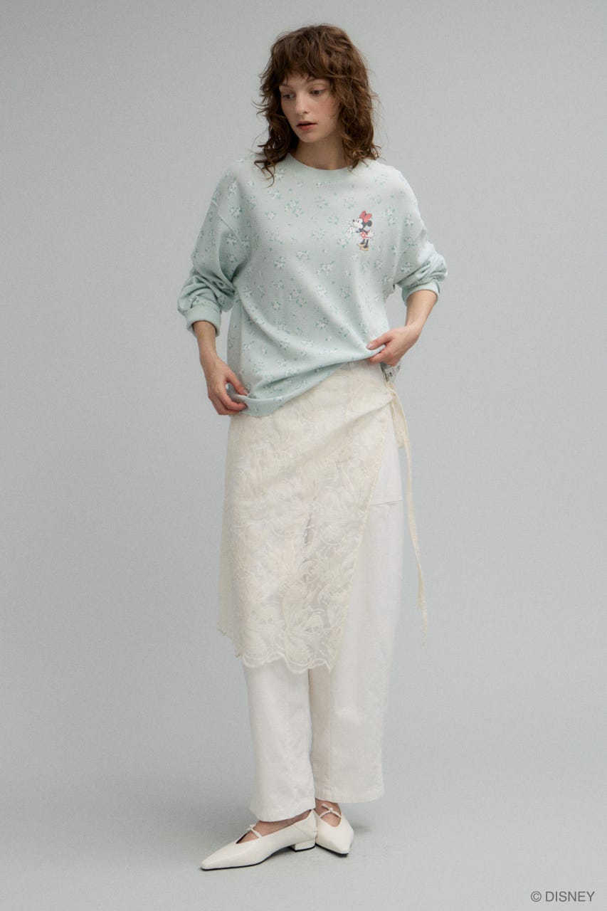 MD FLOWER WAFFLE ロングスリーブＴシャツ L/BLU FREE