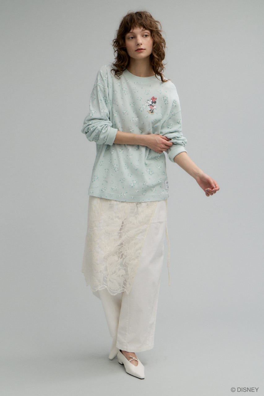 MD FLOWER WAFFLE ロングスリーブＴシャツ L/BLU FREE