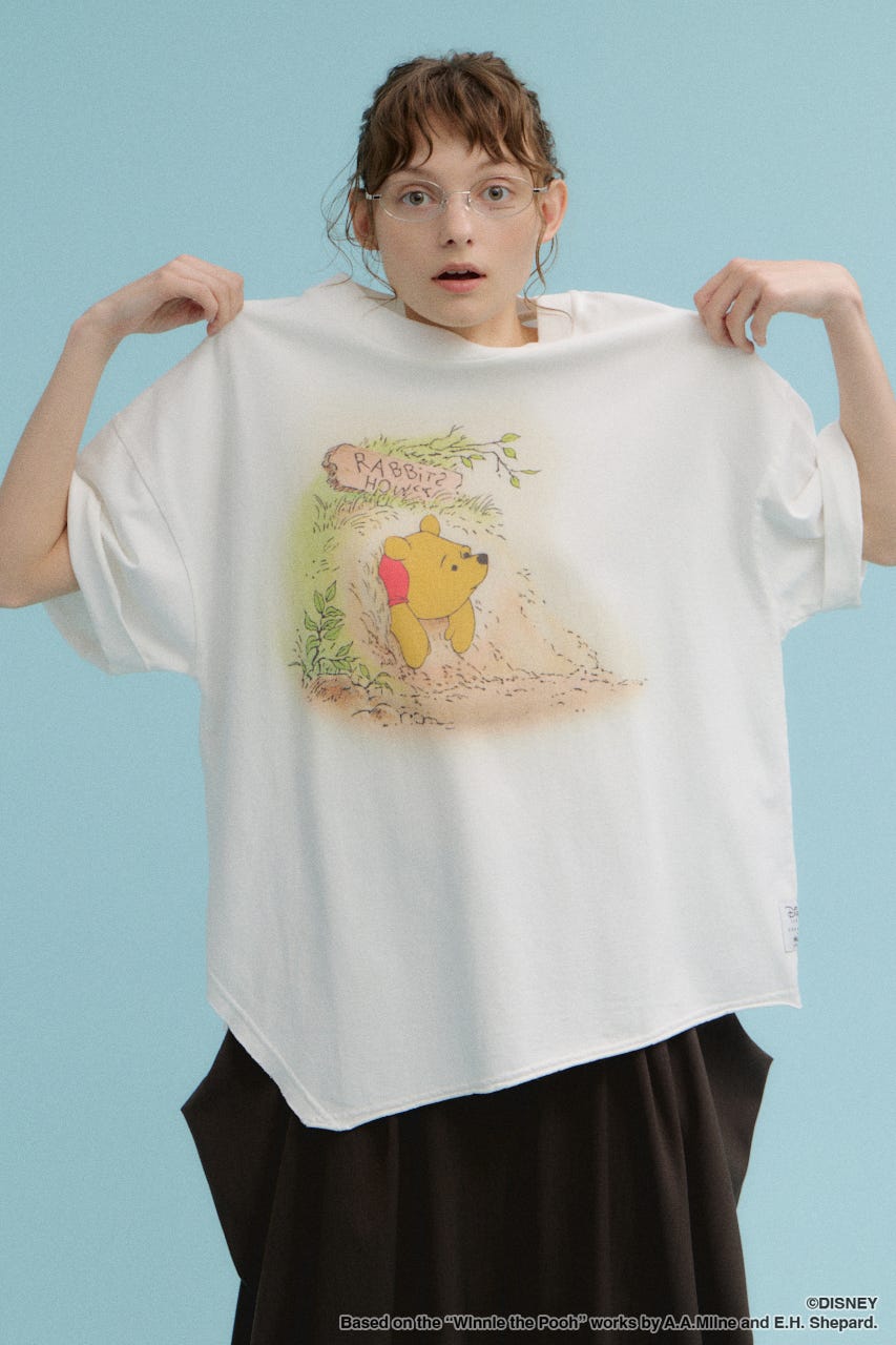 アシンメトリーティーシャツ / POOH O/WHT FREE