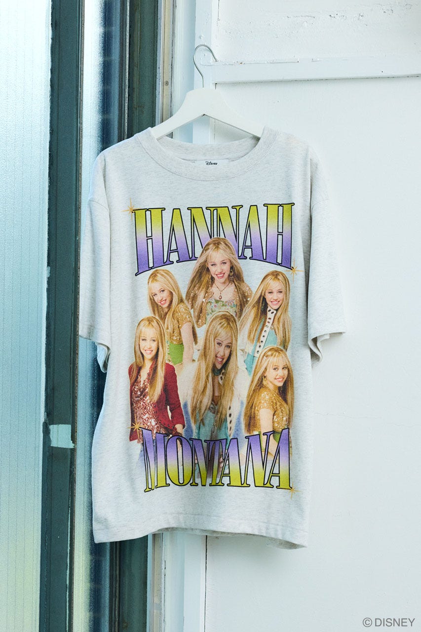 MD 90S RETRO Tシャツ / Hannah Montana L/GRY FREE