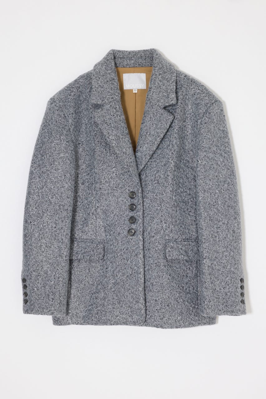 CURLY BOA OVER SIZED ジャケット GRY FREE