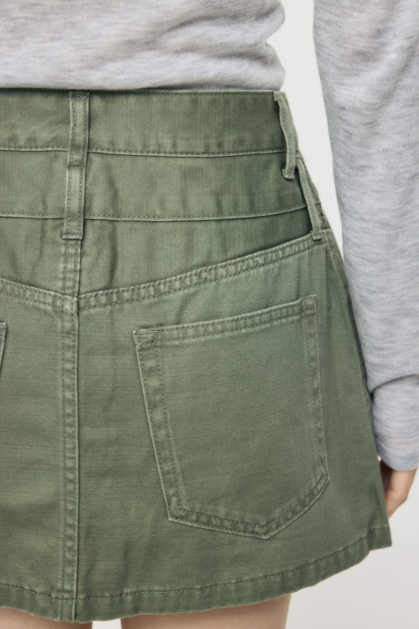 BACKSATIN LAYERED ミニスカート KHA 1