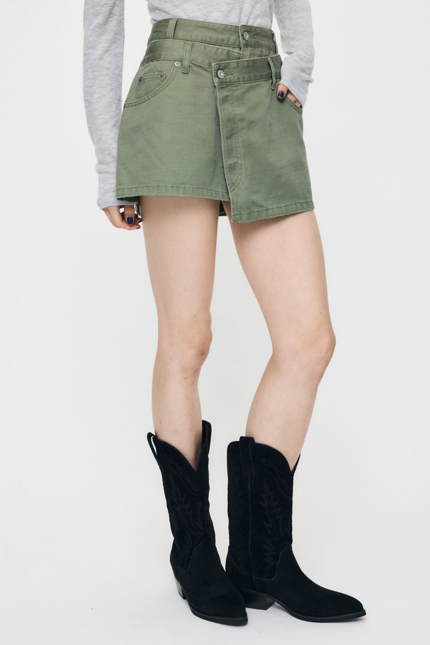 BACKSATIN LAYERED ミニスカート KHA 1
