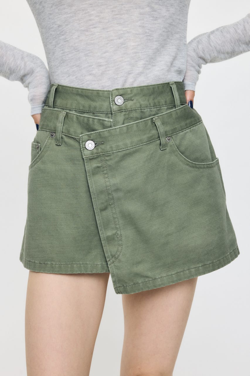 BACKSATIN LAYERED ミニスカート KHA 1