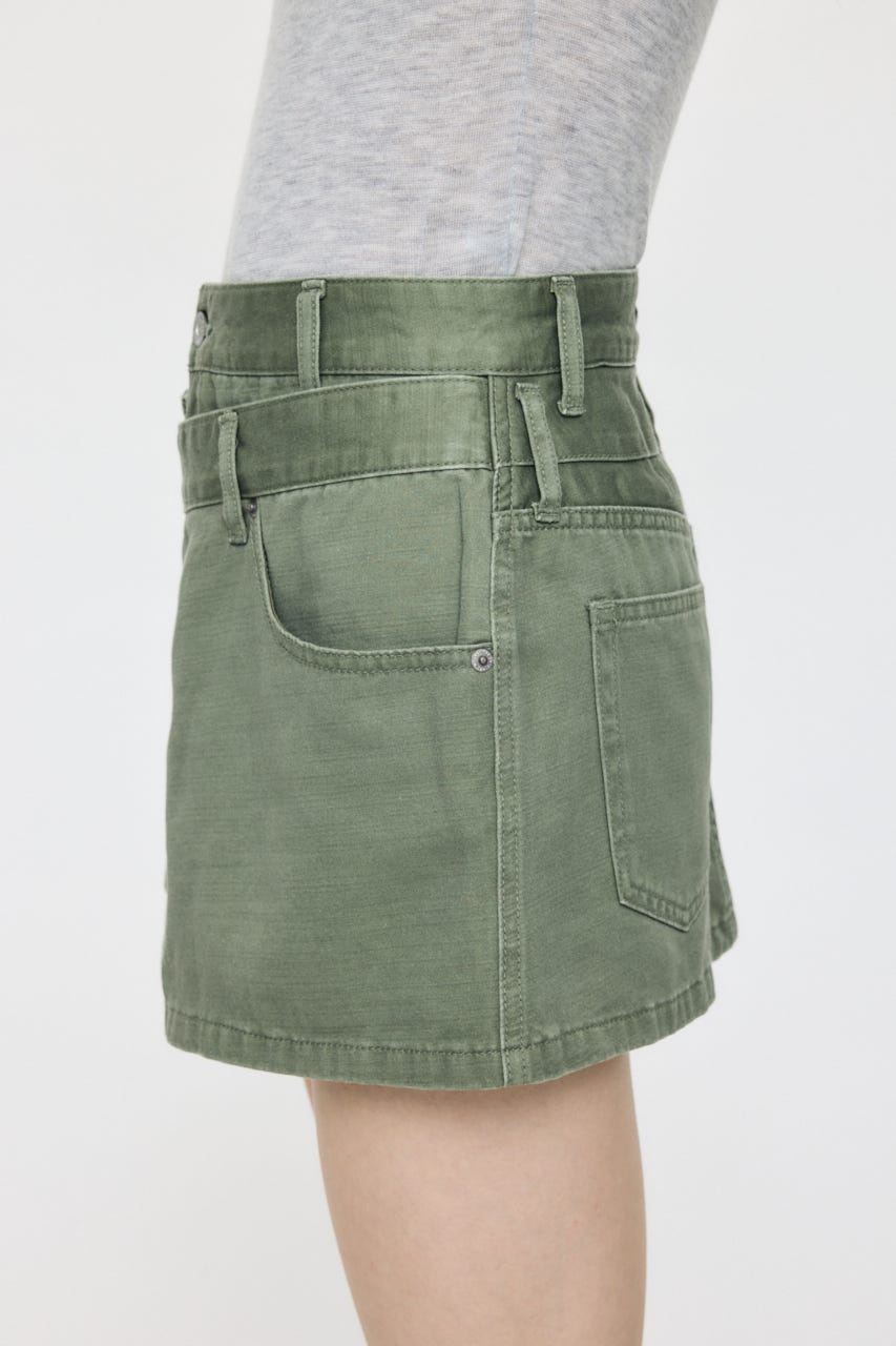 BACKSATIN LAYERED ミニスカート KHA 1
