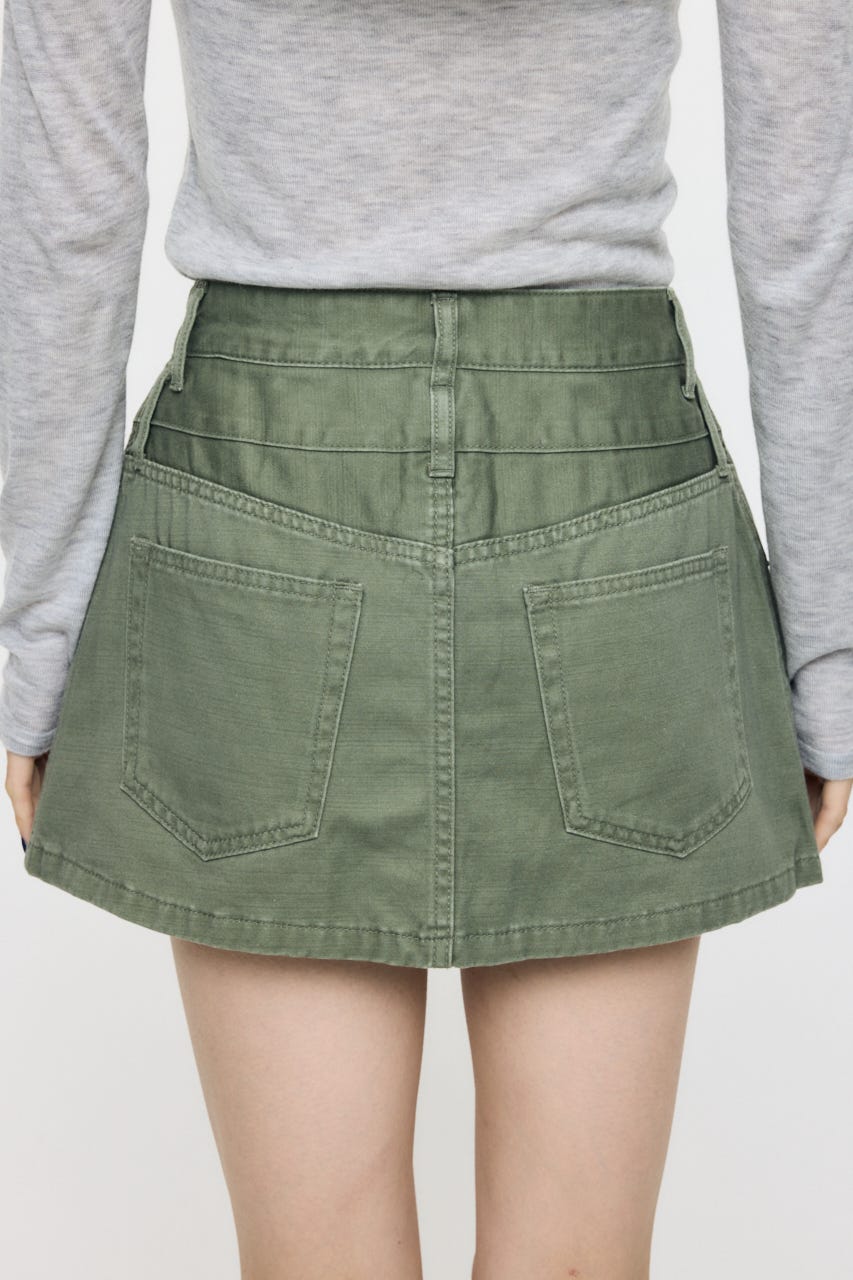 BACKSATIN LAYERED ミニスカート KHA 1