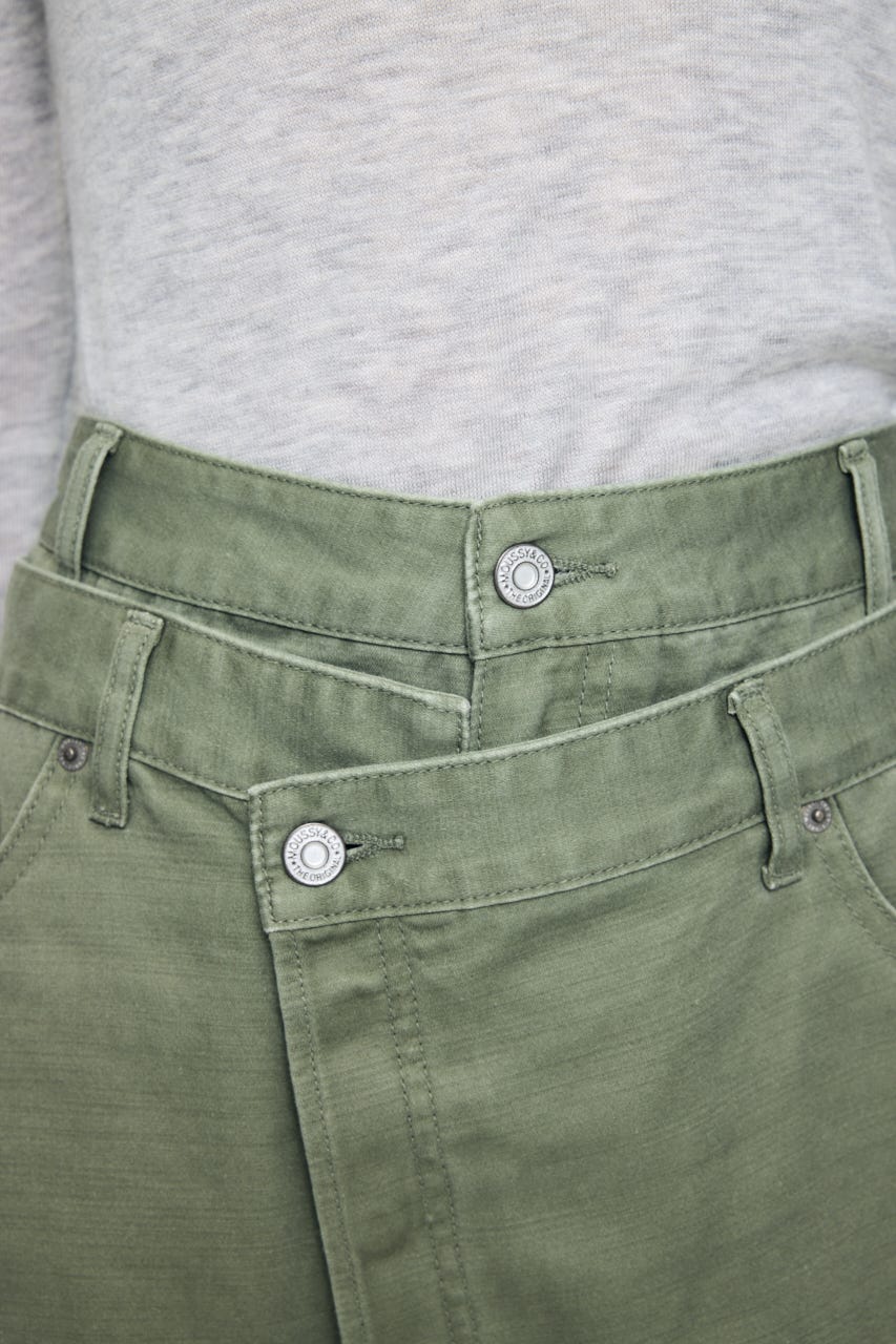 BACKSATIN LAYERED ミニスカート KHA 1