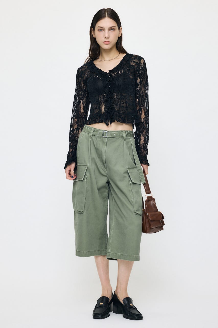 BACKSATIN CROPPED カーゴ KHA 1