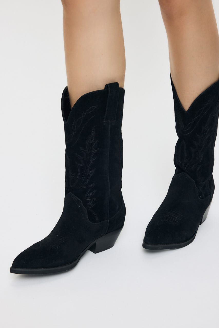 F/SUEDE WESTERN ブーツ BLK L